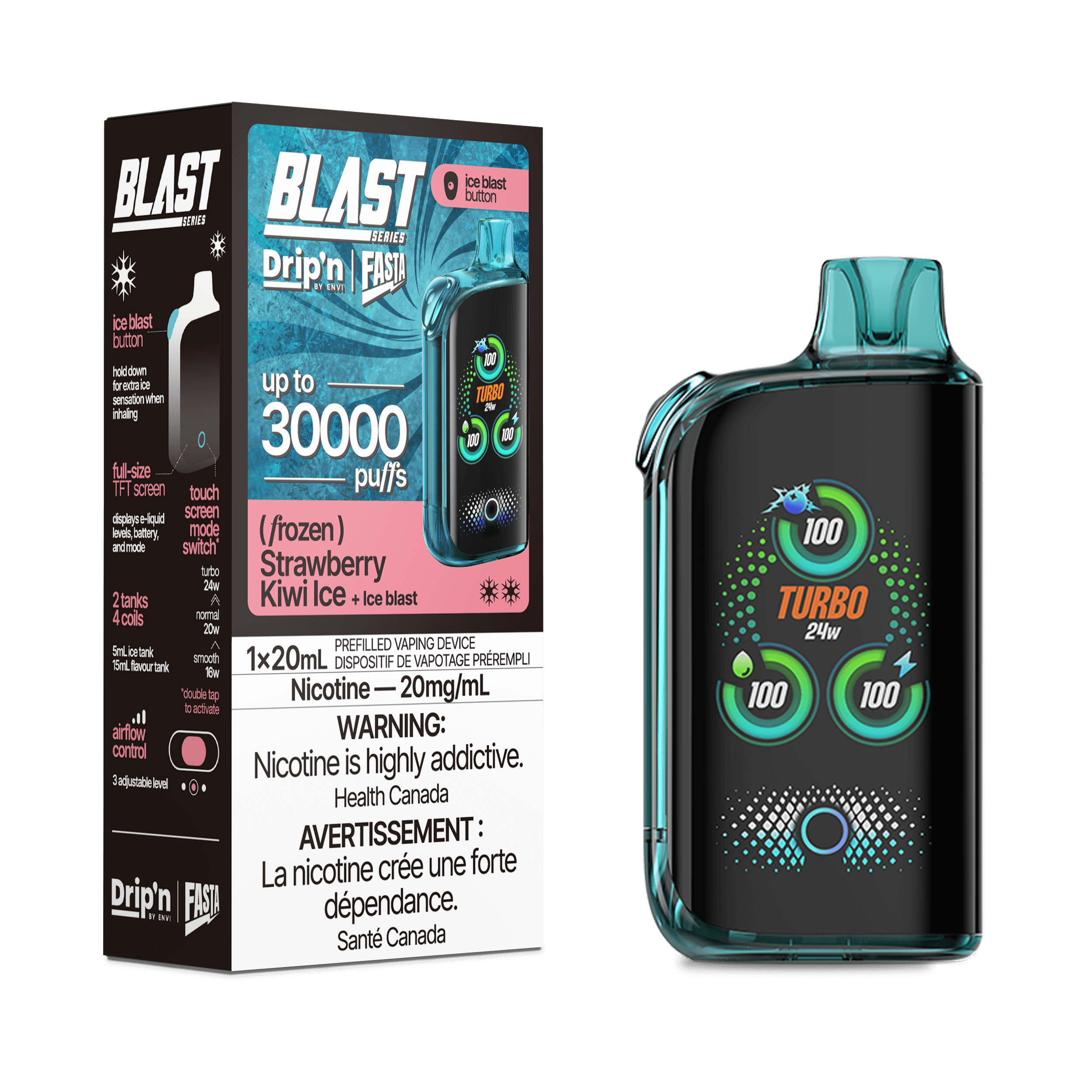 Drip'n by Envi Fasta Blast 30k-Strawberry Kiwi ice