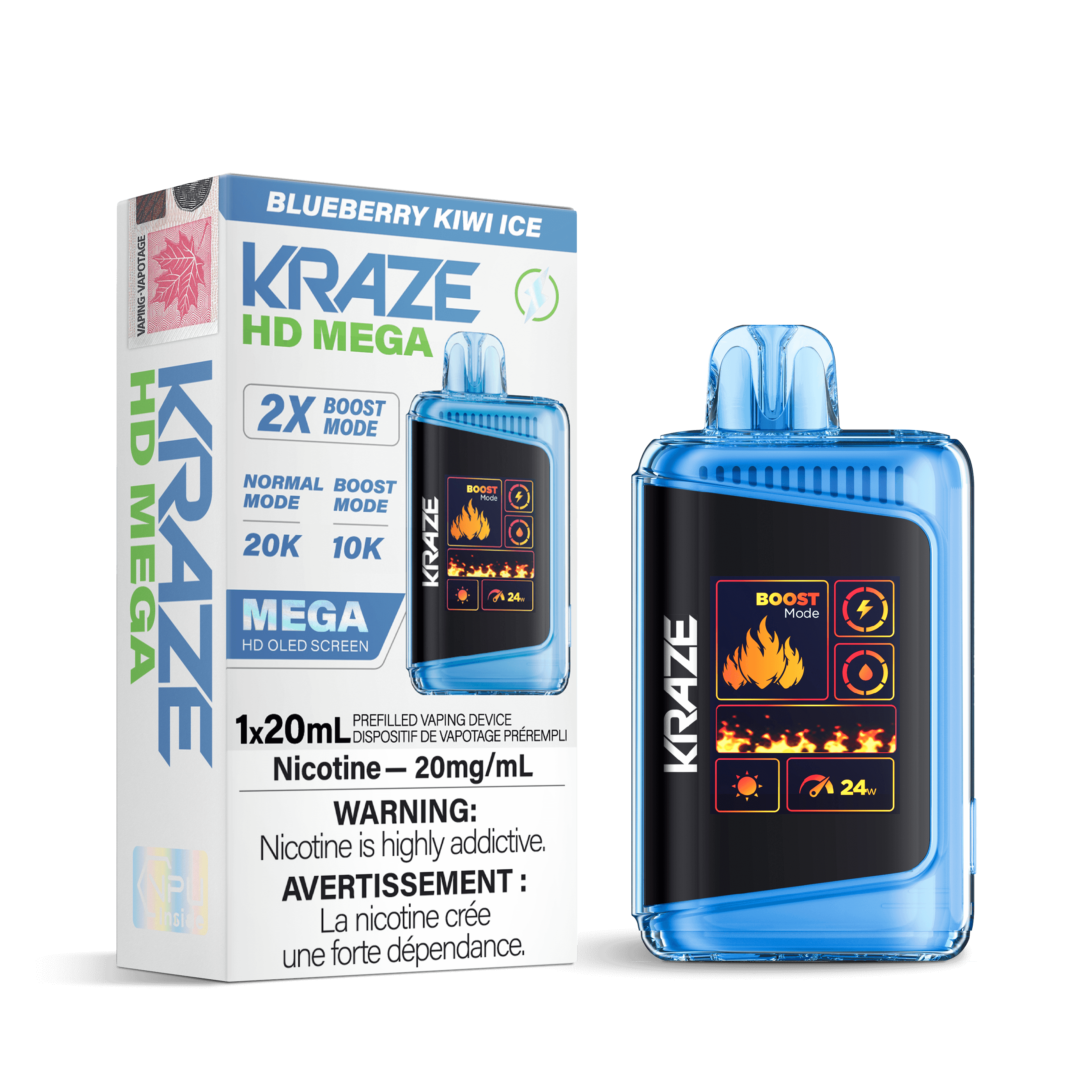 KRAZE HD MEGA - Blueberry Kiwi Ice