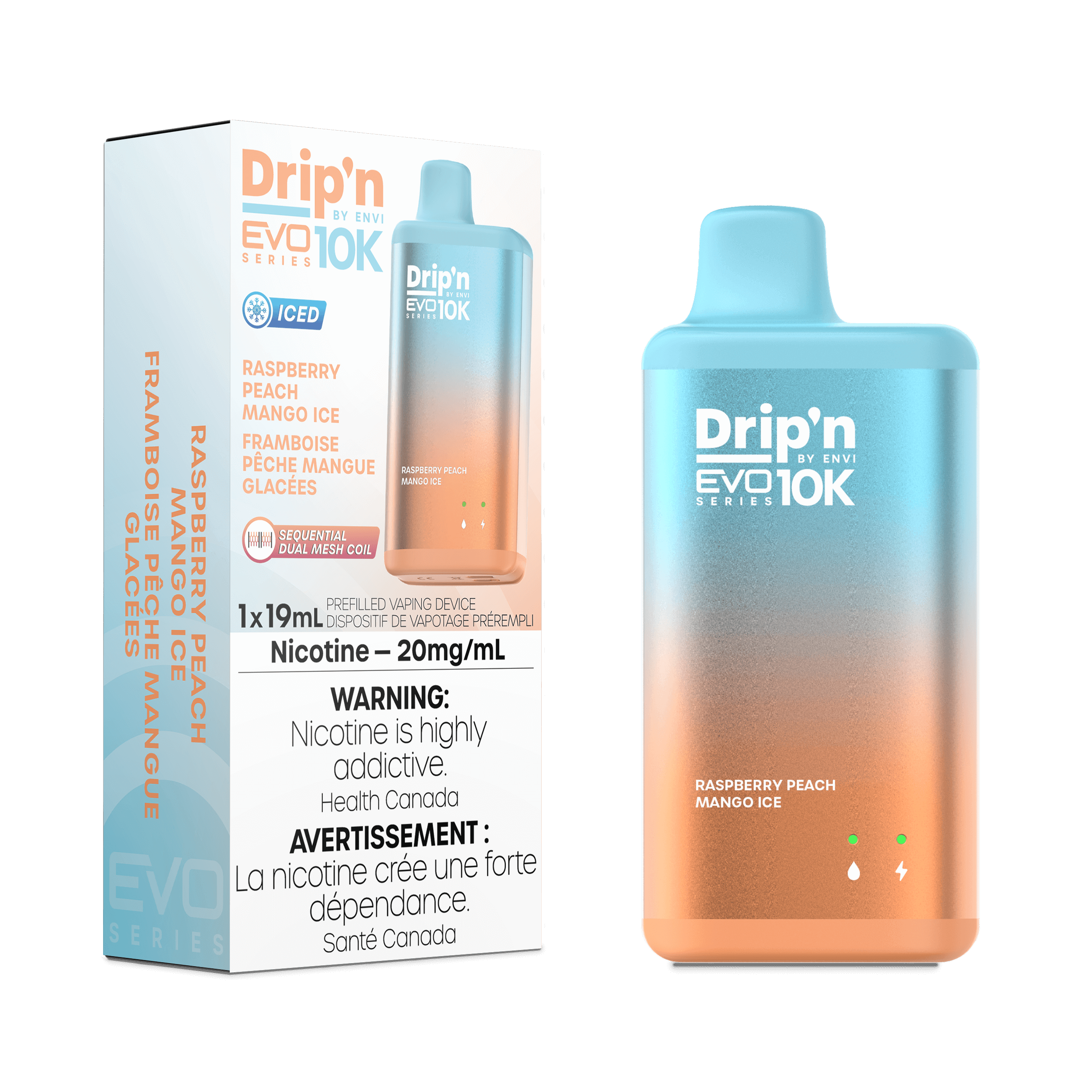 Drip'n EVO 10K - Raspberry Peach Mango Ice
