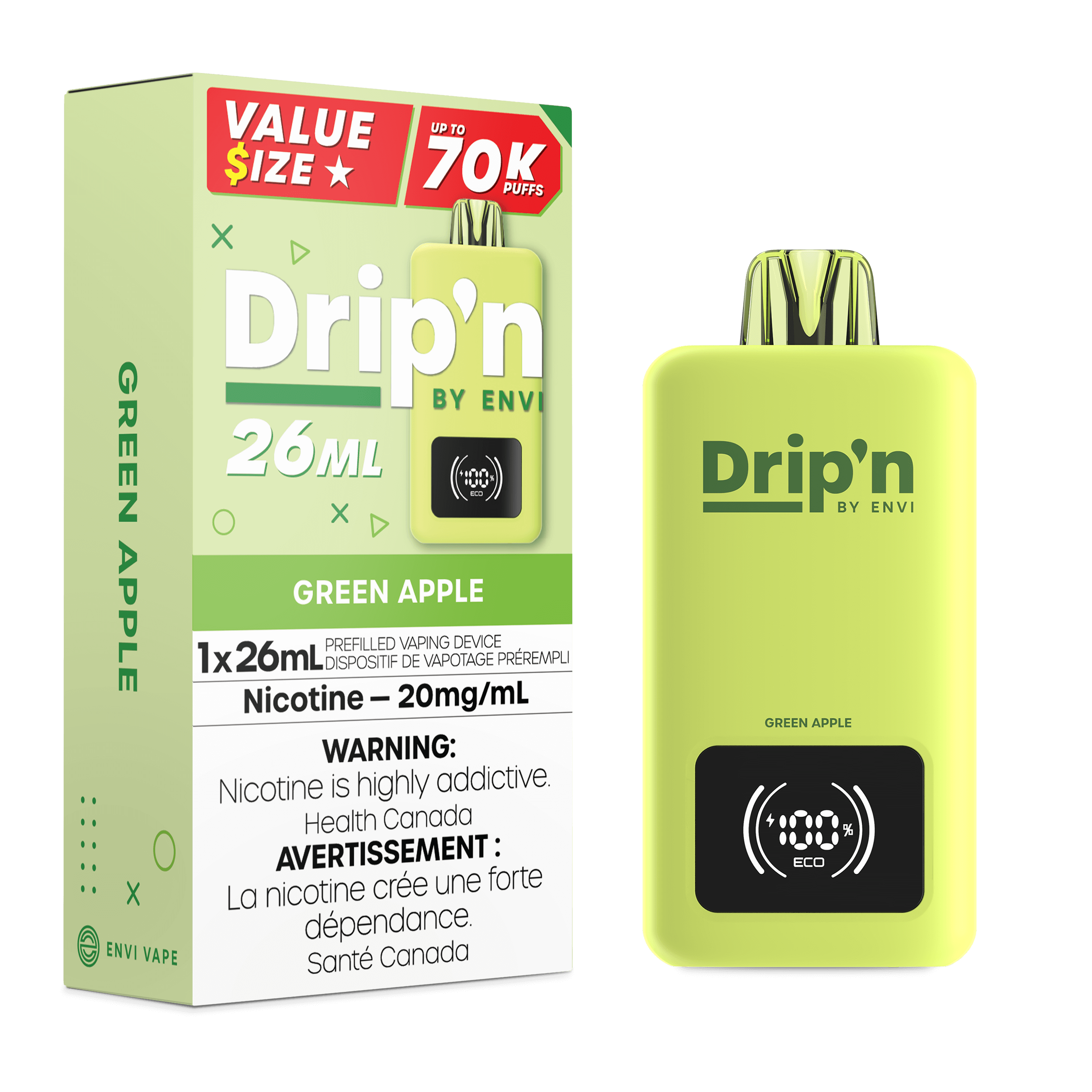 Drip'n by ENVI 26ML Green Apple 20MG 