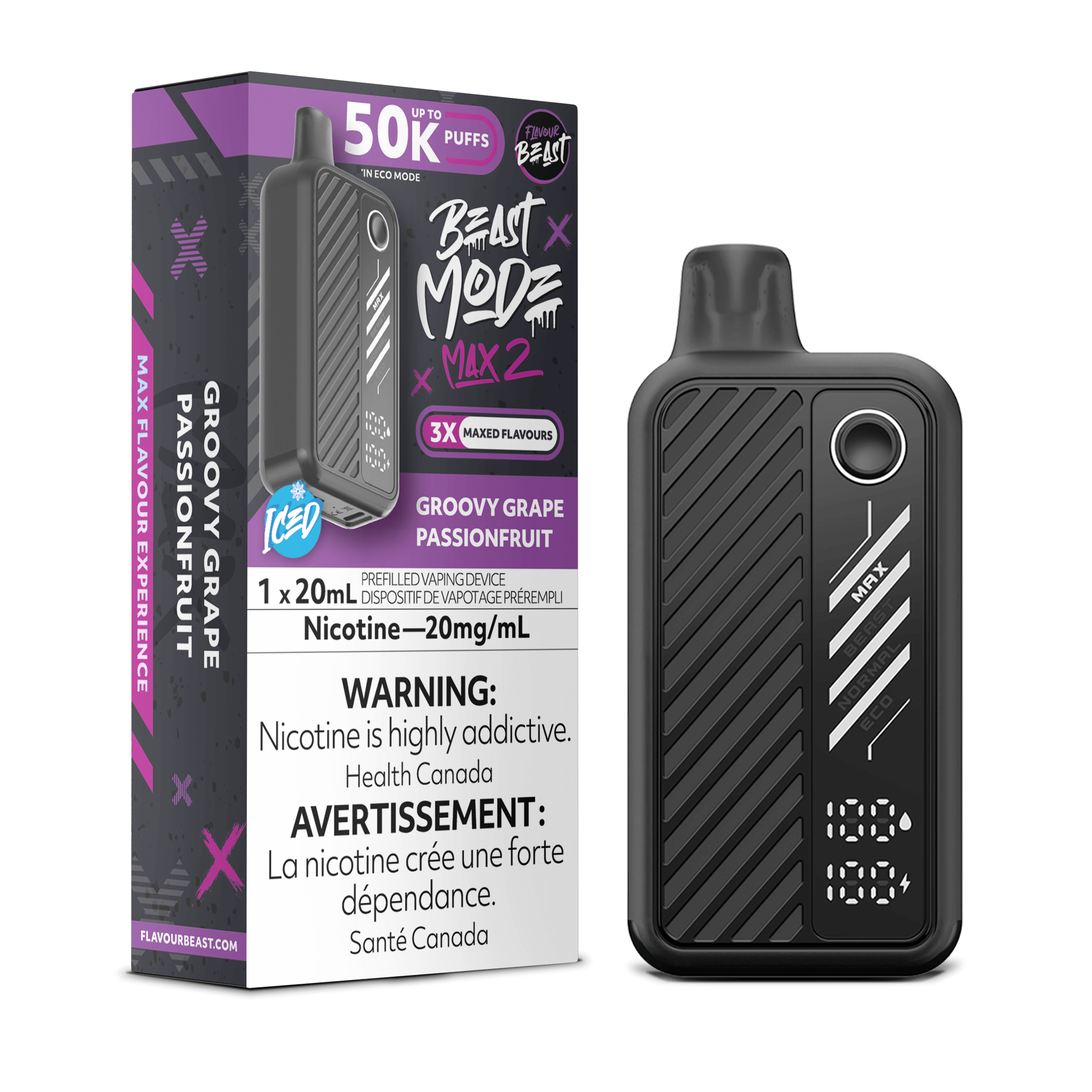 Flavour Beast Beast Mode Max 2 Disposable - Groovy Grape Passionfruit  [Ontario]
