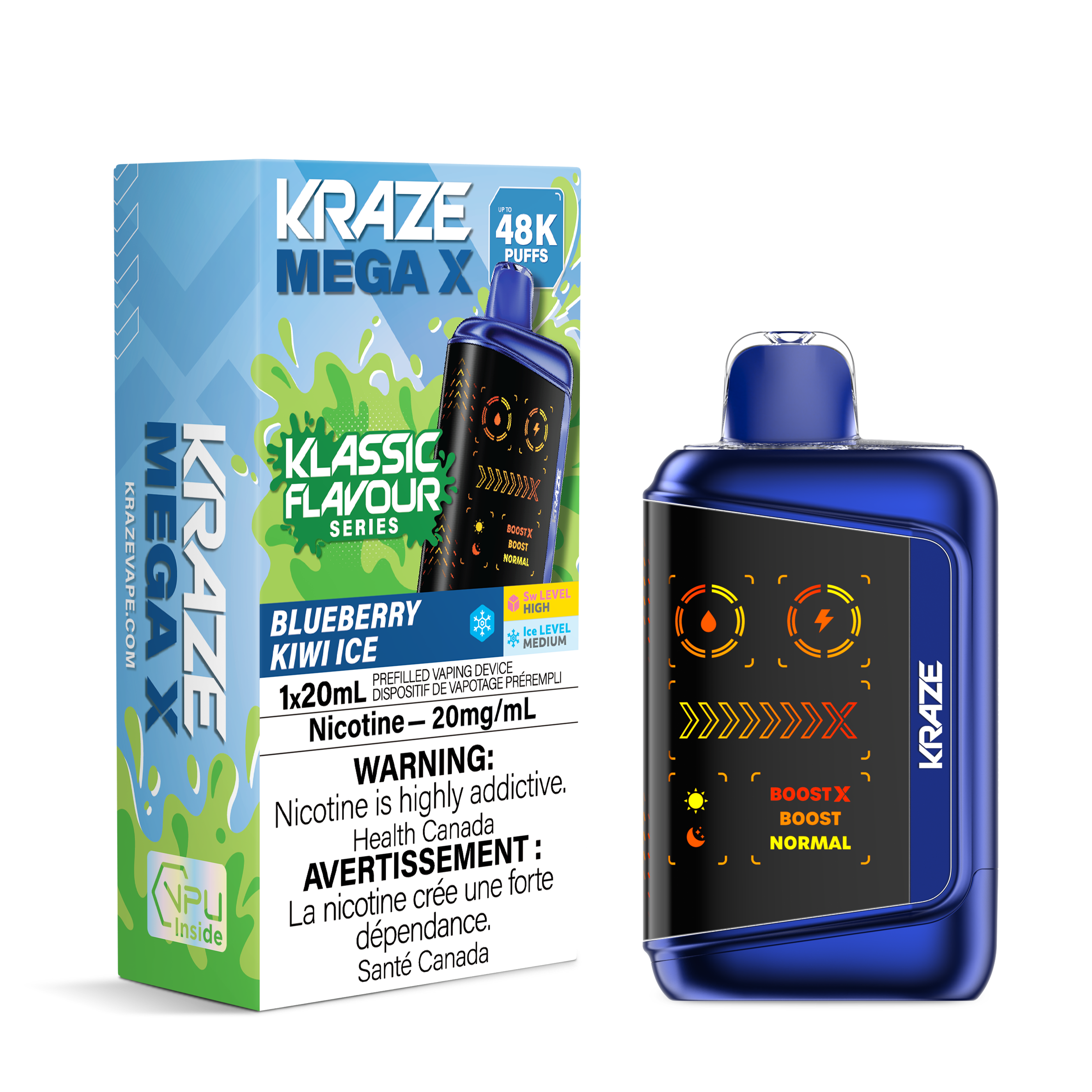 Kraze Mega X Classic - Blueberry Kiwi Ice