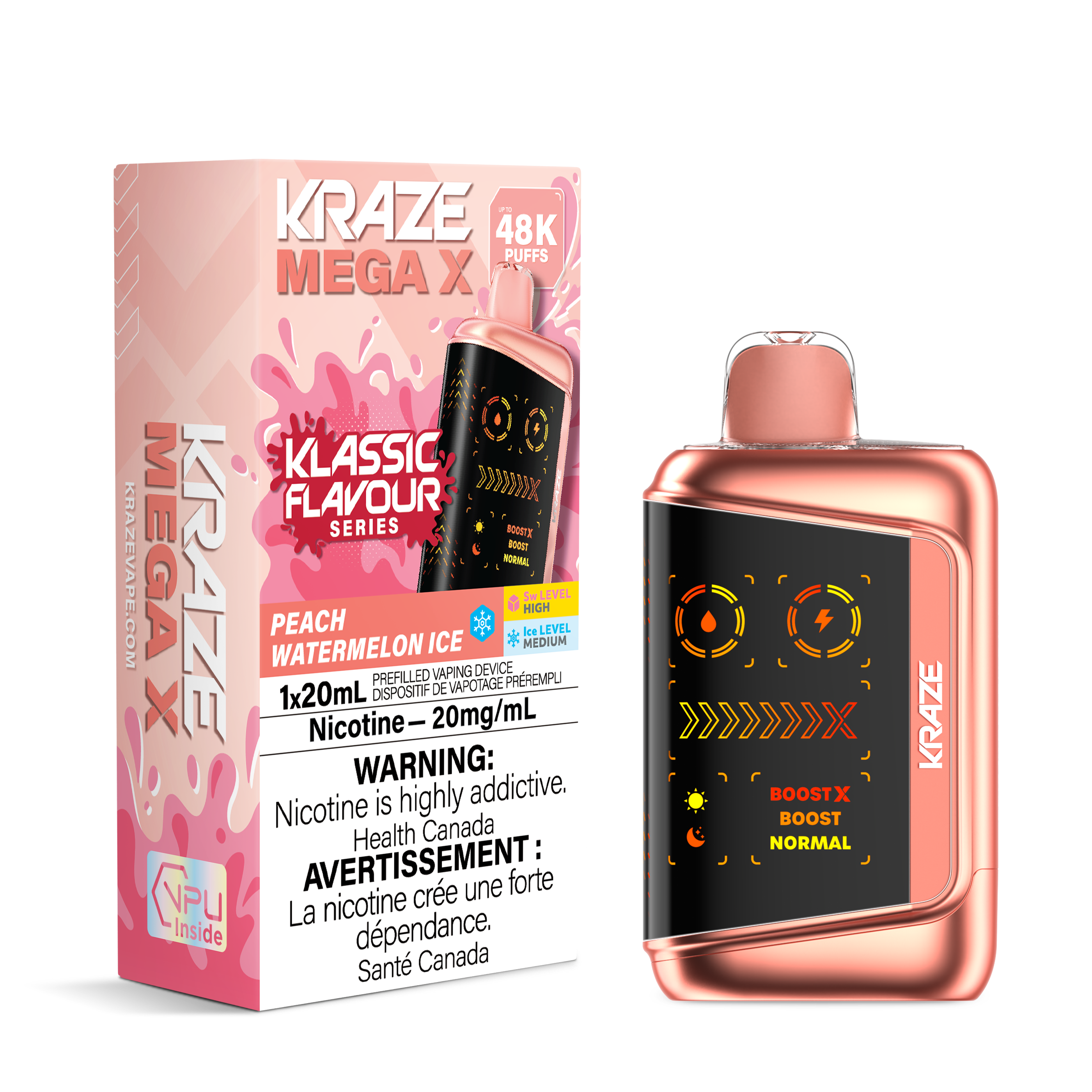 Kraze Mega X Classic - Peach Watermelon Ice
