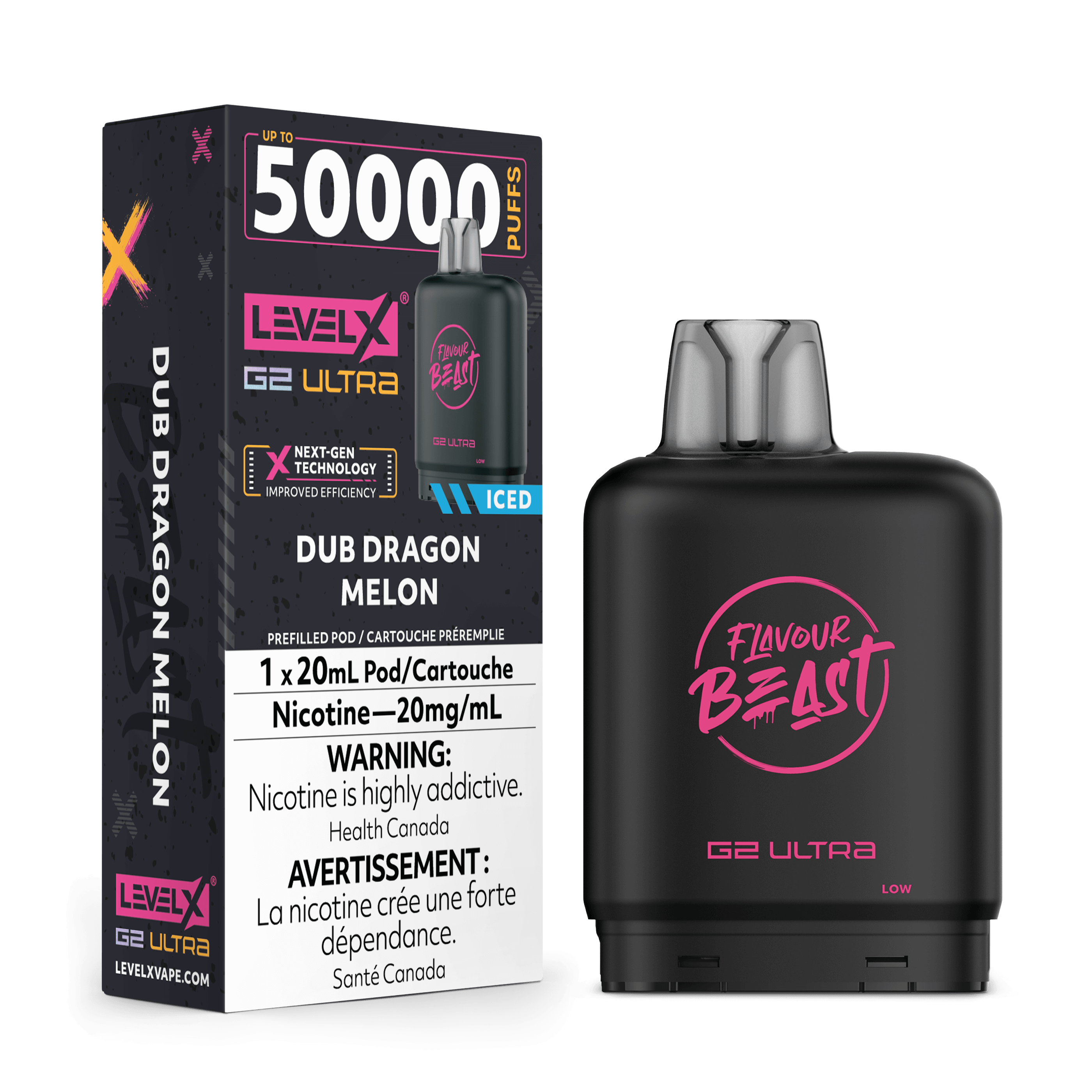Level X G2 Ultra Pod 20ml - Flavour Beast - Dub Dragon Melon