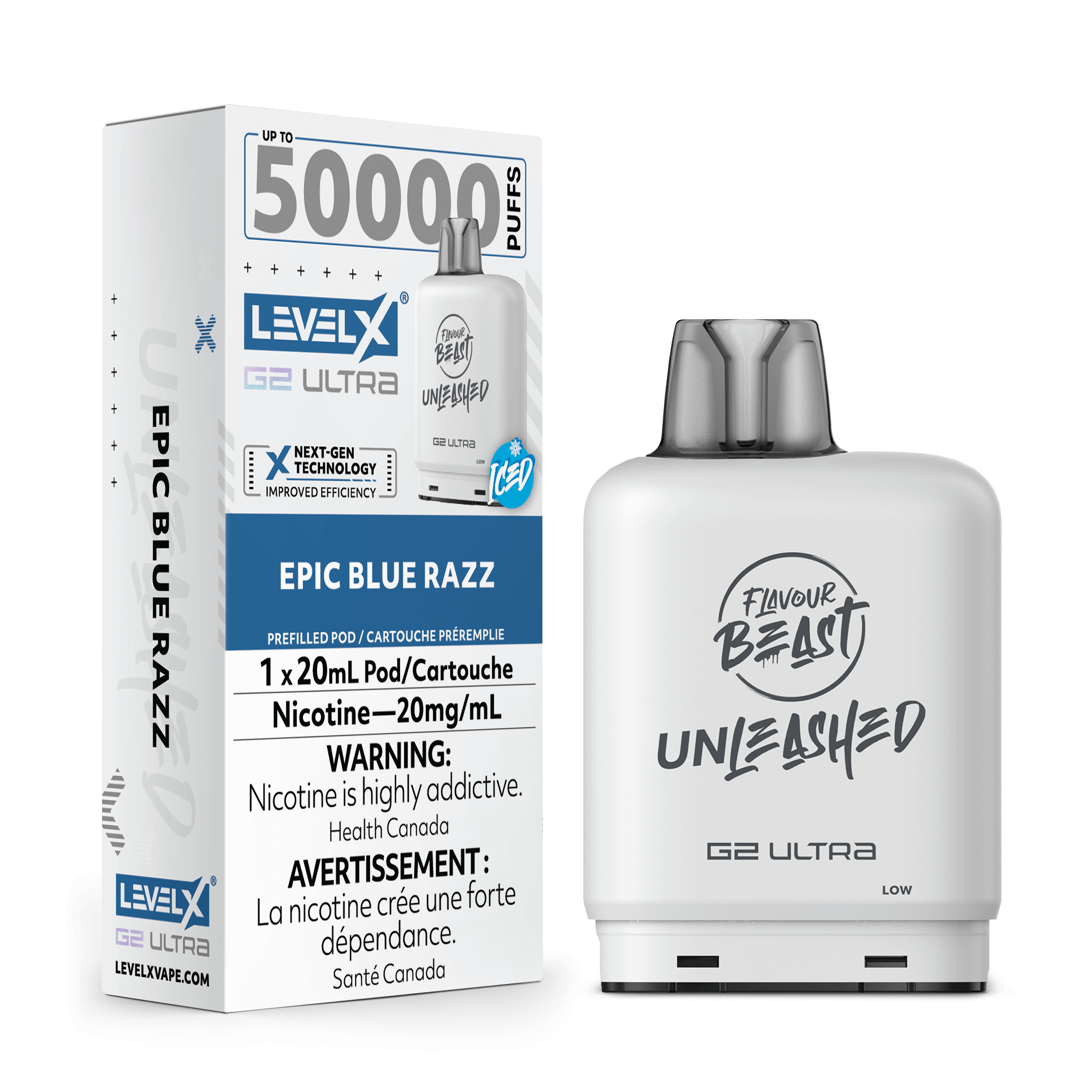 Level X G2 Ultra Pod 20ml - Unleashed - Epic Blue Razz [Ontario]