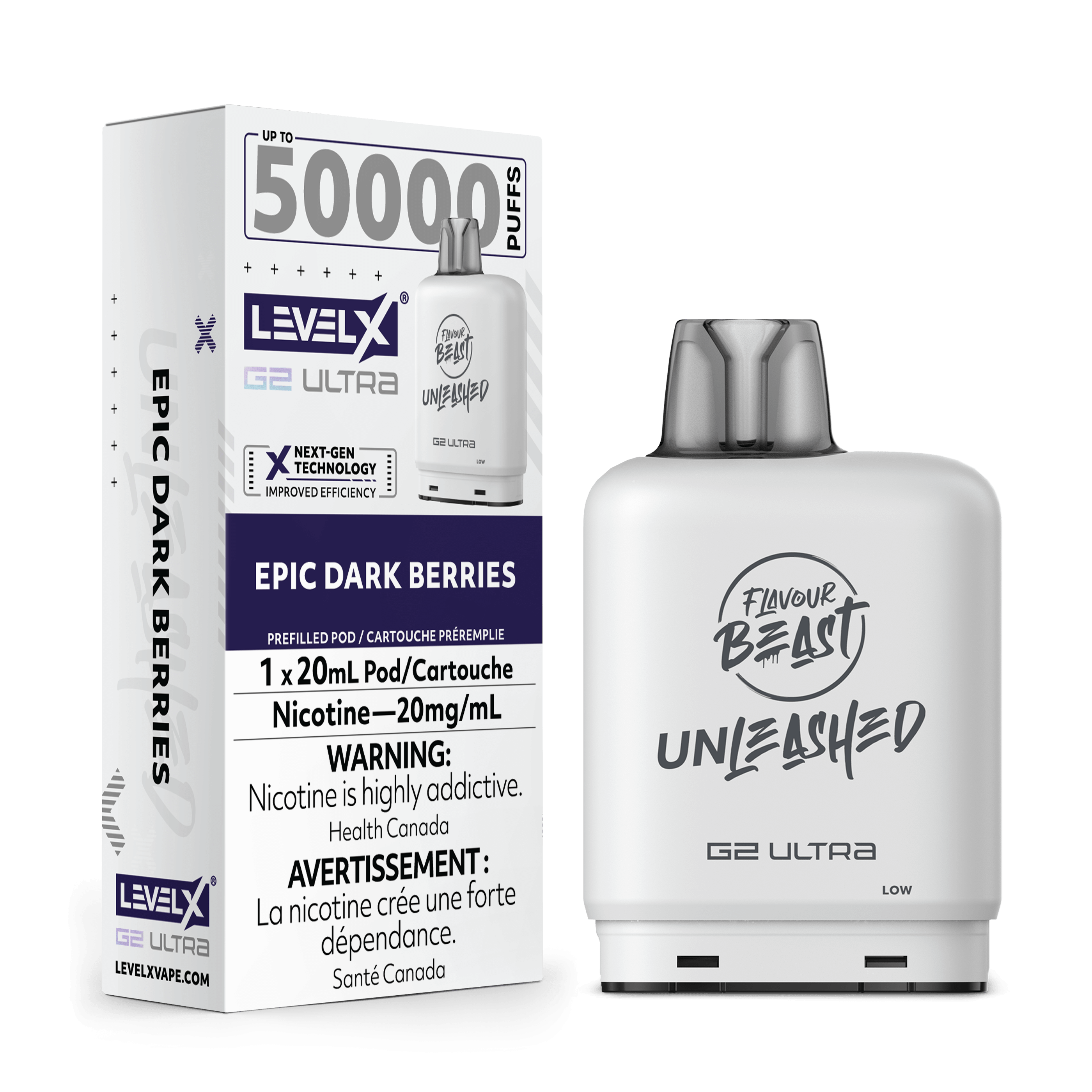 Level X G2 Ultra Pod 20ml - Unleashed - Epic Dark Berries 20MG [Ontario]
