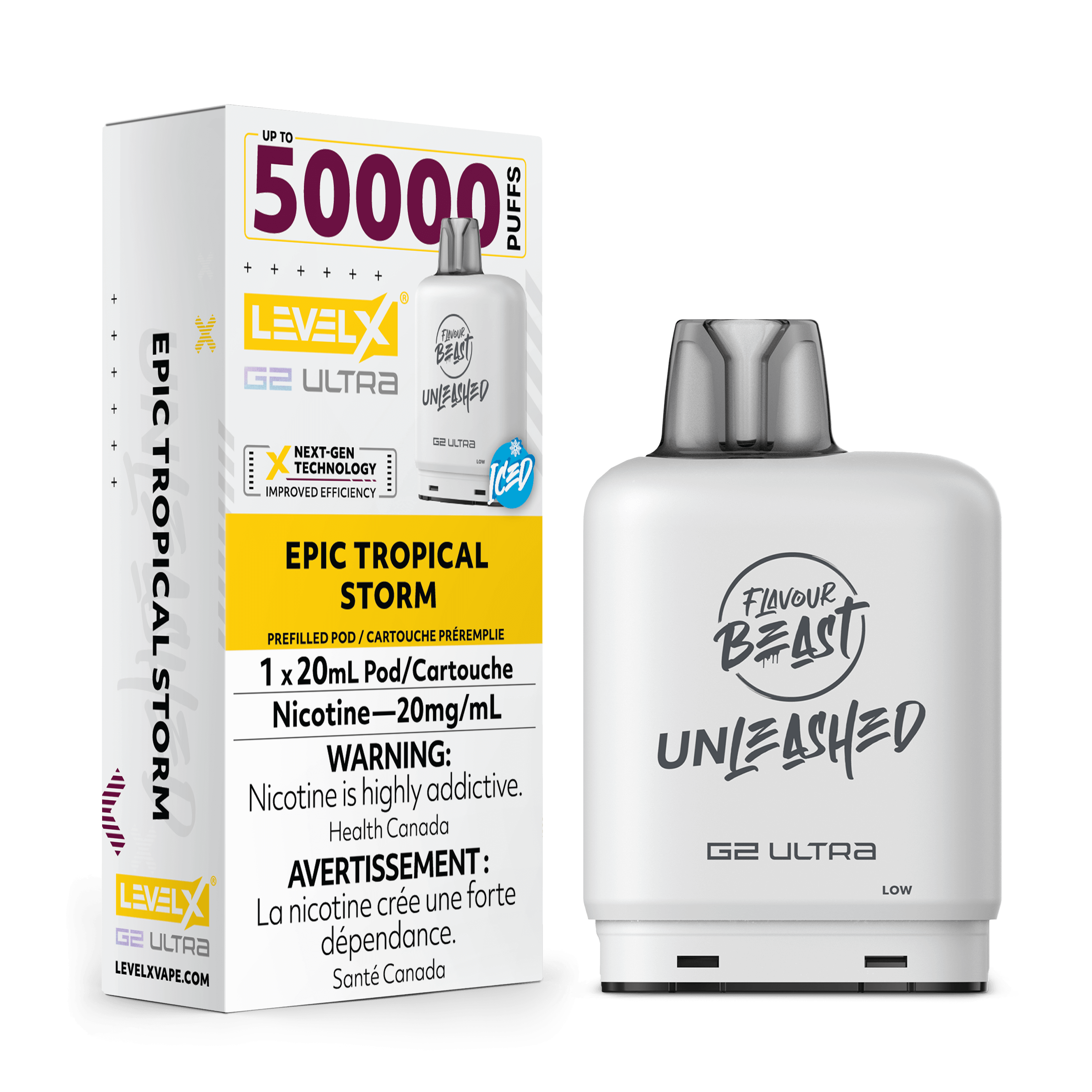 Level X G2 Ultra Pod 20ml - Unleashed - Epic Tropical Storm 20MG 6pc/Carton [Ontario]