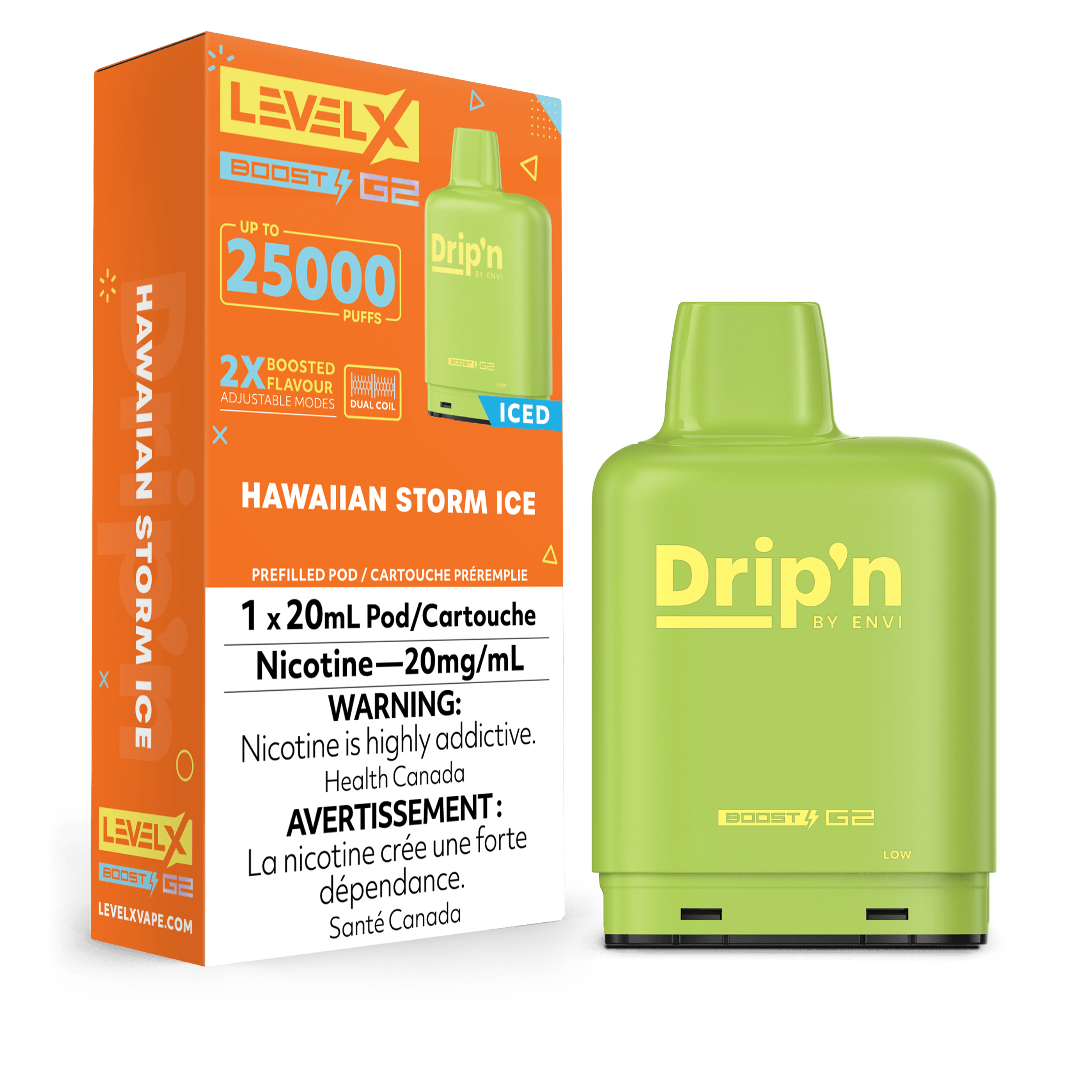 Level X Drip'n Boost Pod 20mL - Hawaiian Storm Ice 20MG [Ontario]