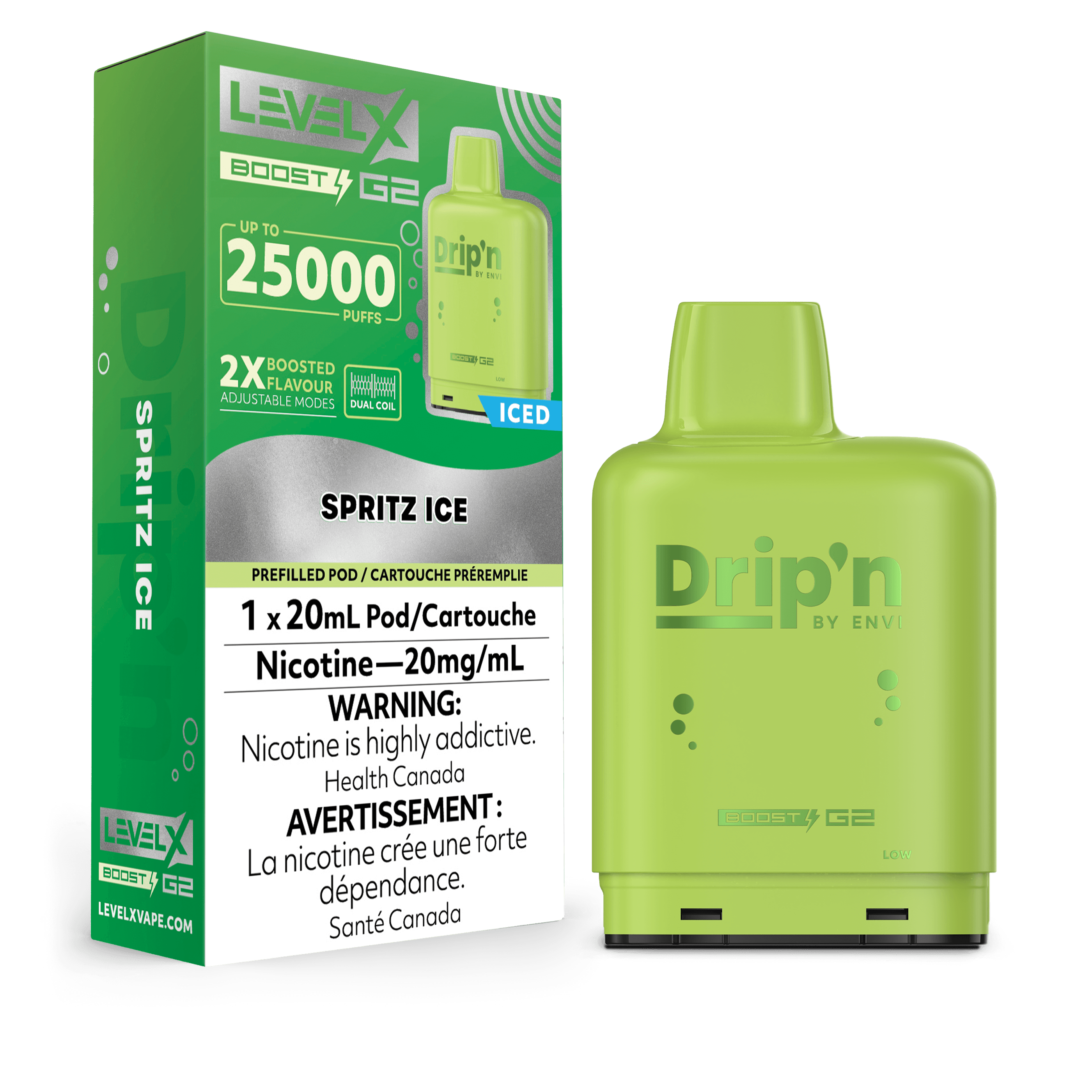 Level X Drip'n Boost Pod 20mL - Spritz 20MG [Ontario]